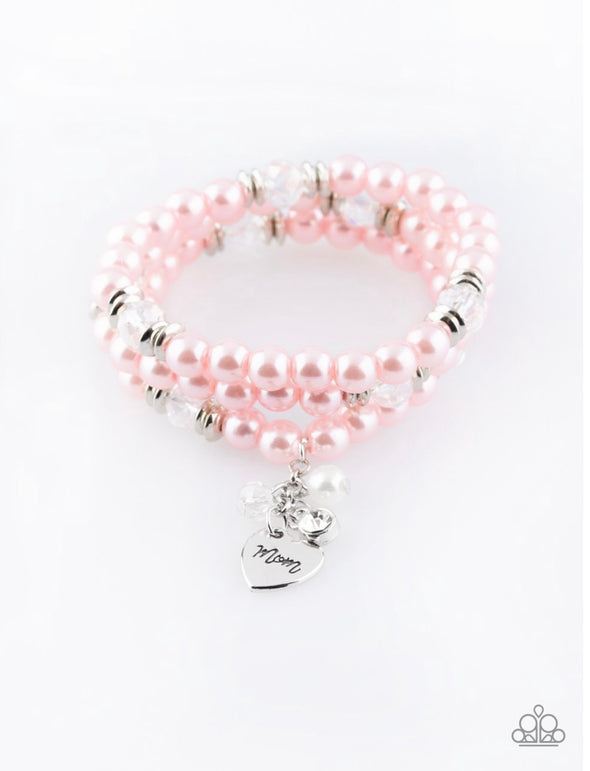 Mom Wow Pink Bracelet